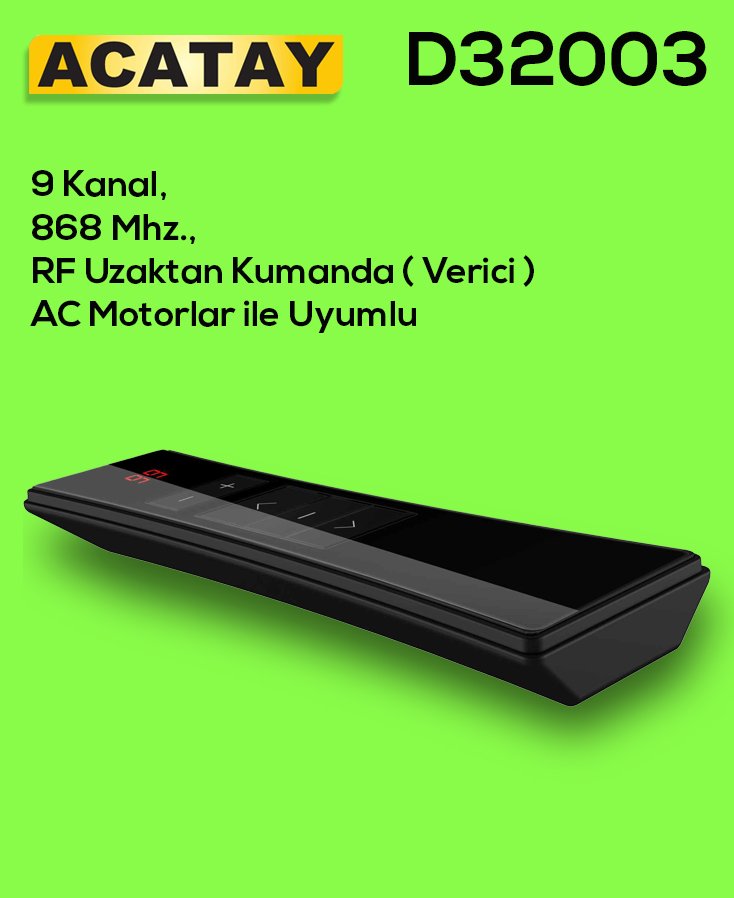 ACATAY D32003 9 Kanallı Rf Uzaktan Kumanda