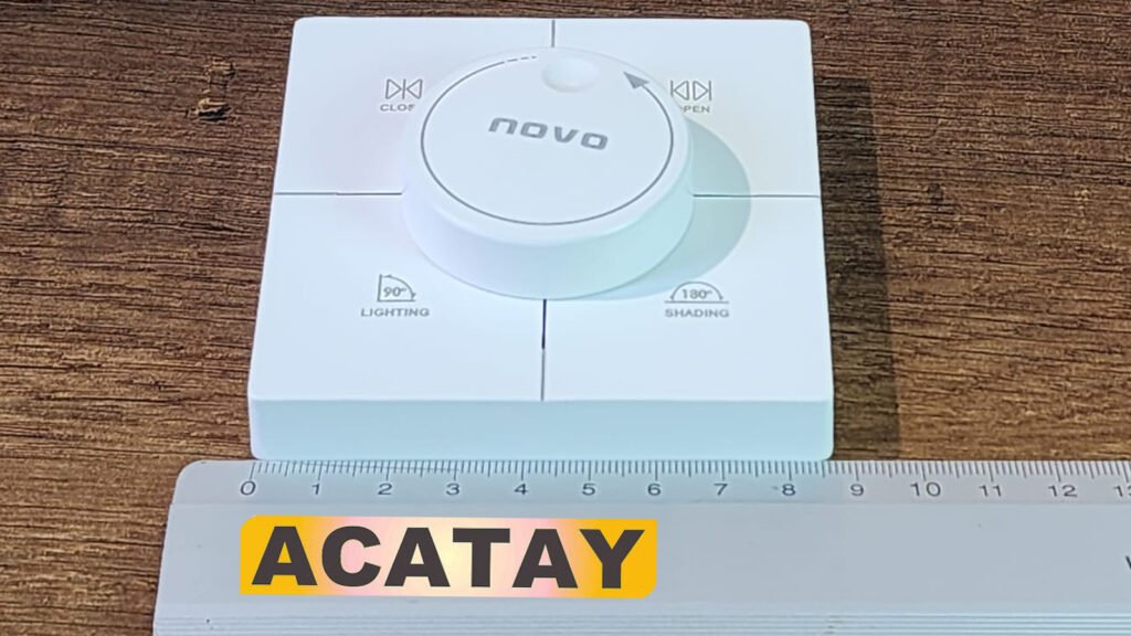 ACATAY D33120 duvar tipi RF uzaktan kumanda, AC dikey perde motorları ile uyumlu, 90 ve 180 derece slayt ayarlarına sahip, ofis kullanımları için ideal bir çözümdür.