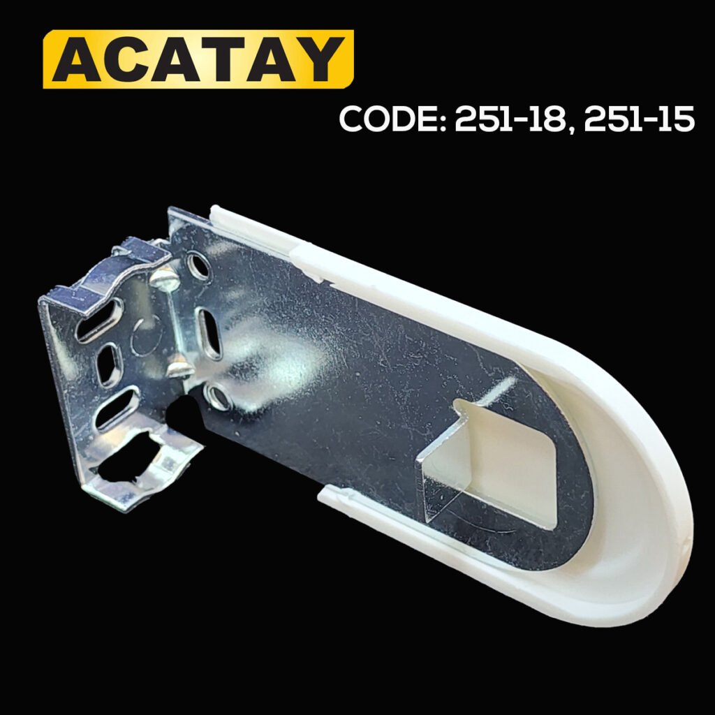 Geniş kasa metal ayak takımları için plastik kapak – ACATAY 251-15 ve 251-18. Metal ayakların son kısmına takılarak şık bir görünüm sağlar, vida ve metal görüntüsünü kapatır.