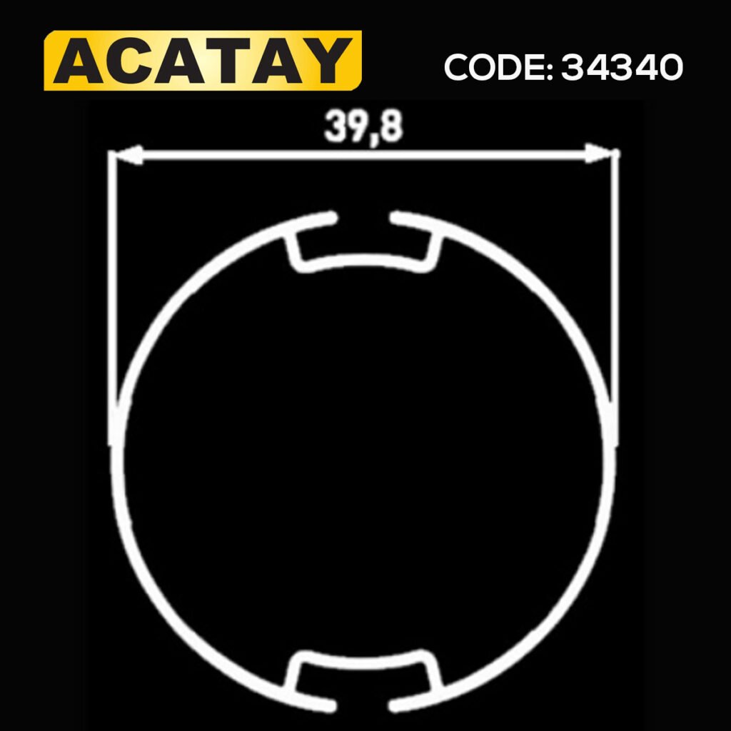 ACATAY Code:34340 – 38 mm silüet perde alüminyum borusu, stor ve silüet perde sistemlerinde kullanılan dayanıklı boru