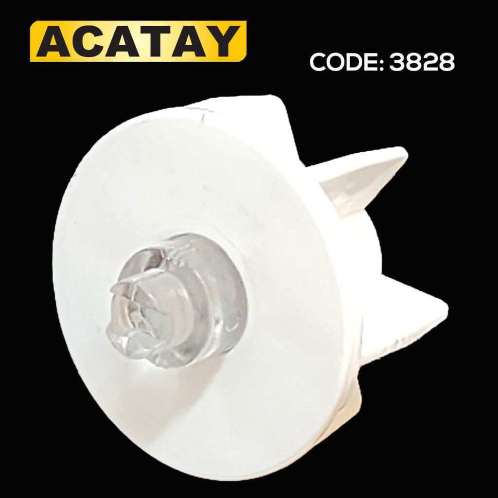 ACATAY Code:3828 – 38 mm yaylı şeffaf tıpalı boru sonu, stor perde boruları için sessiz ve dayanıklı aparat