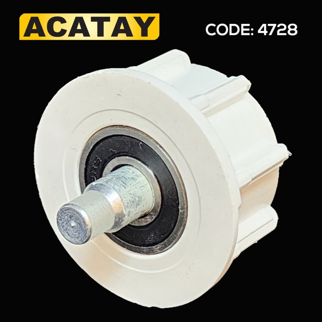 ACATAY CODE 4728 – 47 mm motorlu stor perde boru sonu, rulmanlı, ağır perdeler için uyumlu, Code 34473 alüminyum boru profili ile entegre