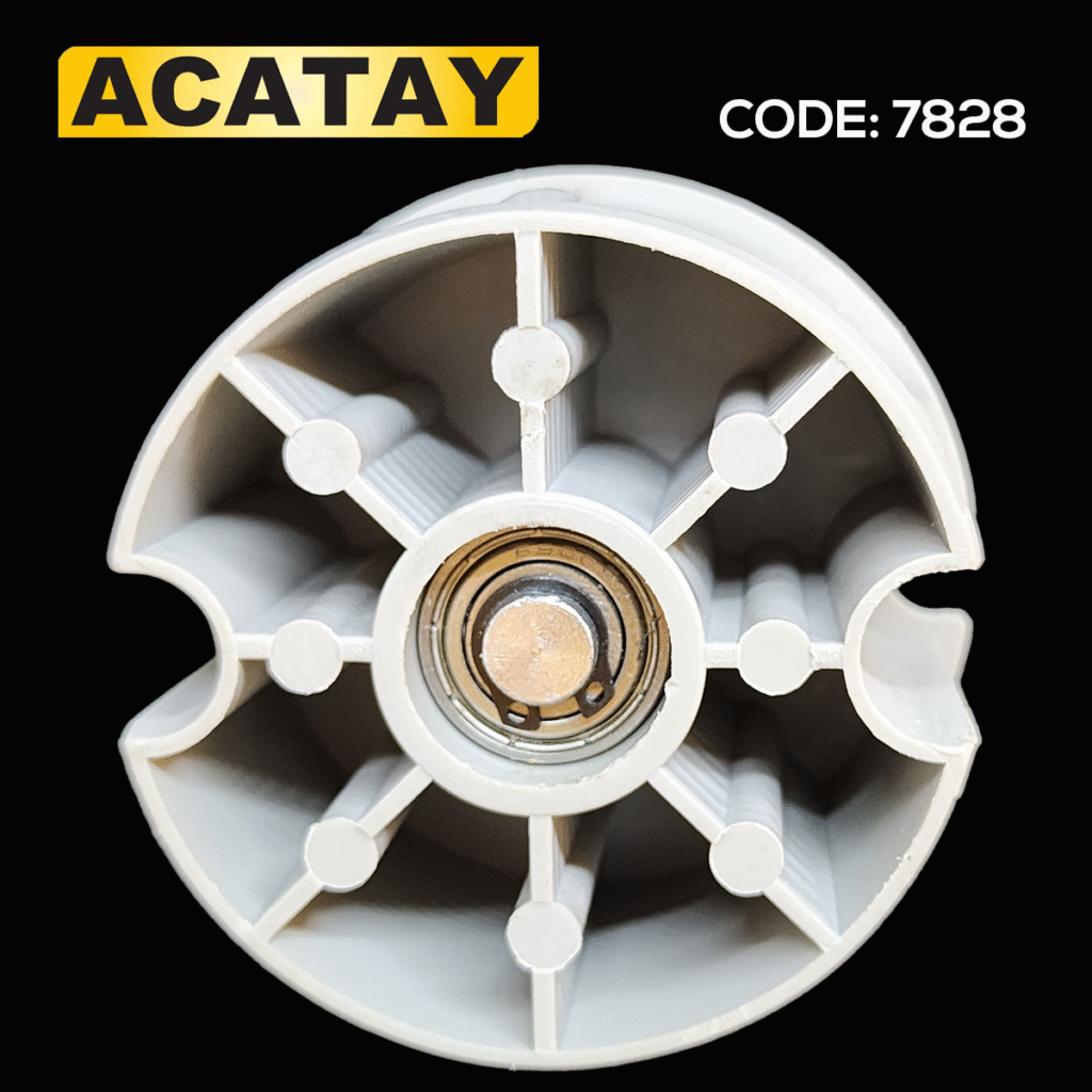 78 mm saç borular ile kullanılan rulmanlı stor perde boru sonu – CODE 7828