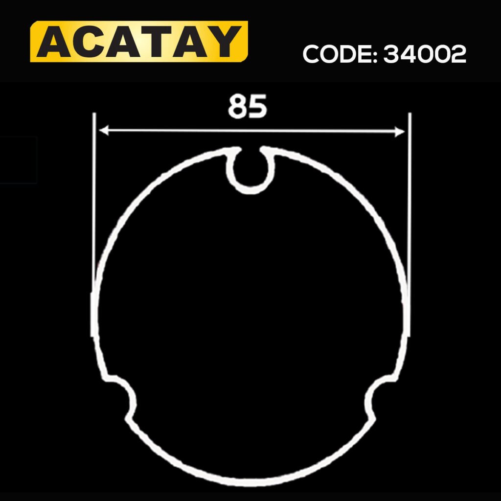 85 mm alüminyum stor perde borusu – büyük ölçülerde bel vermeyi önleyen ağır gramajlı, sert gövdeli ACATAY boru