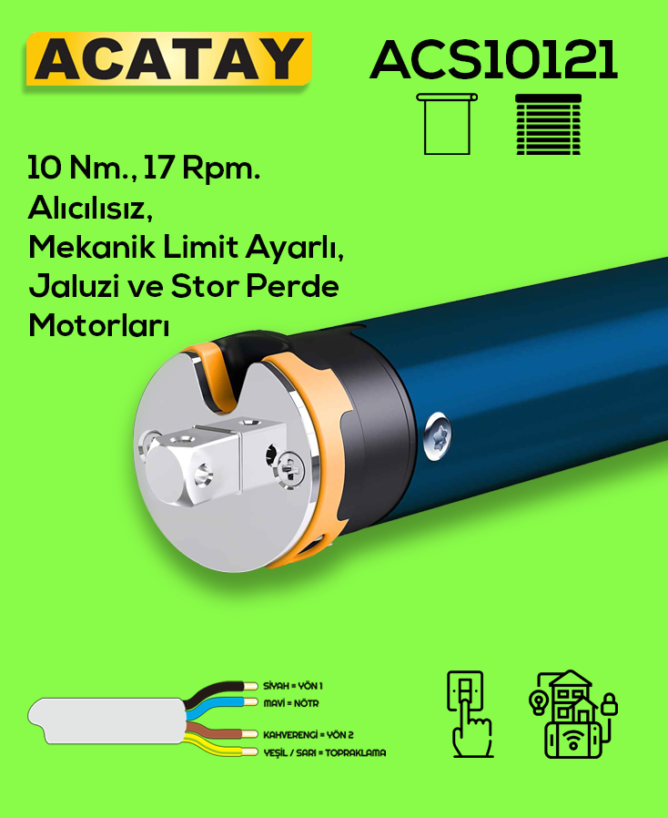 ACATAY ACS10121 JALUZİ VE STOR PERDE MOTORU 10 NM